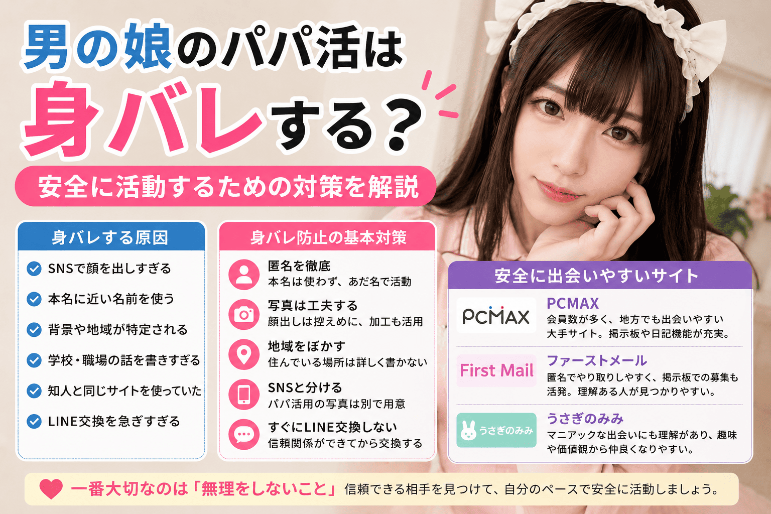 男の娘のパパ活は身バレする？安全に活動するための対策